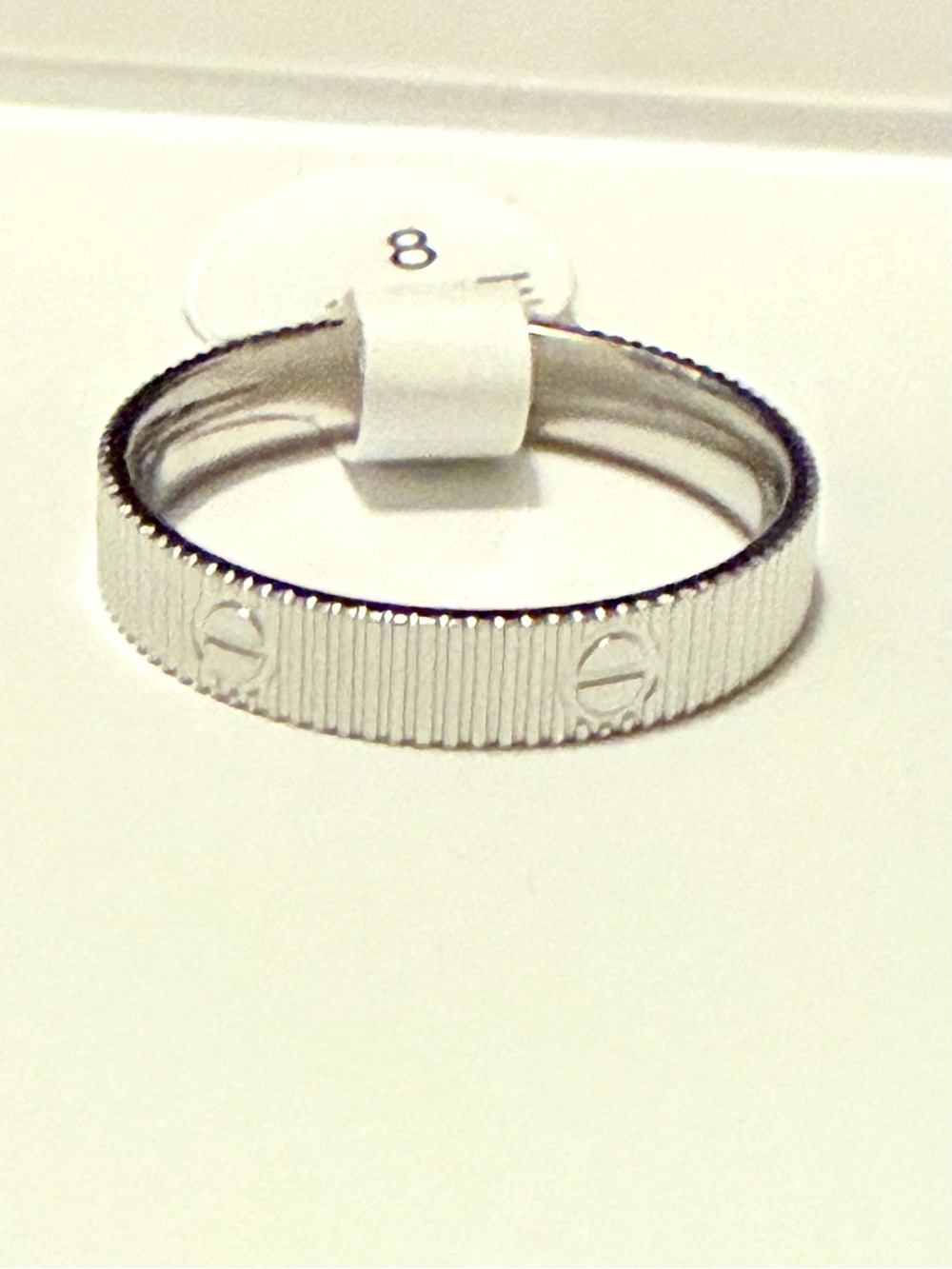 NWT Love Unlimited nailhead motif silver band ring - size 8